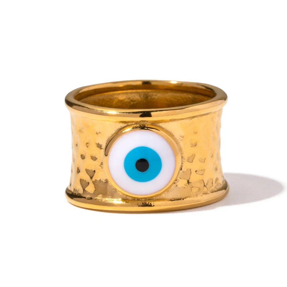 18k Bohemian Evil Eye Rings - Veinci