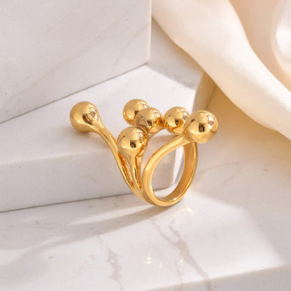 18k Bold Layered Ball Wrap Ring - Veinci