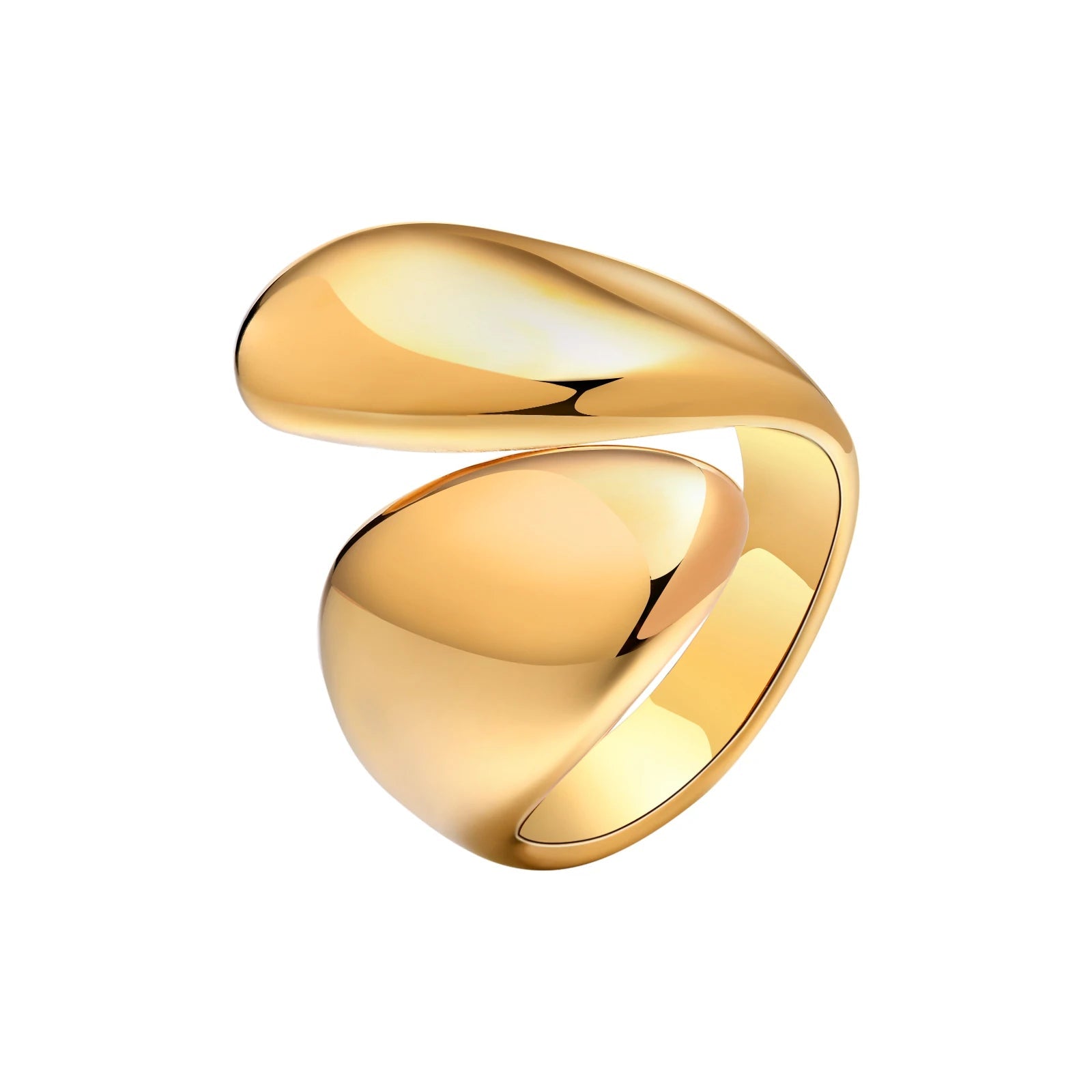 18k Chunky Droplet Wrap Around Ring - Veinci