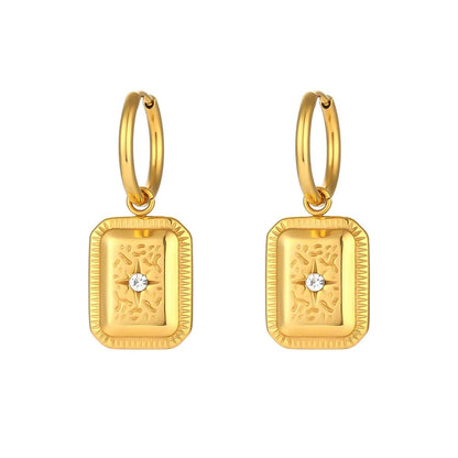 18k Cuban North Star Tarot Necklace and Earring Set - Veinci