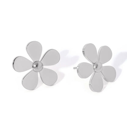 18k Dainty Flower Earrings - Veinci