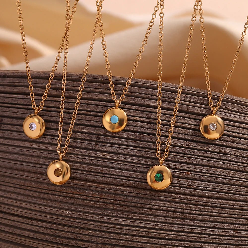 18k Dainty Minimal Birthstone Necklace - Veinci