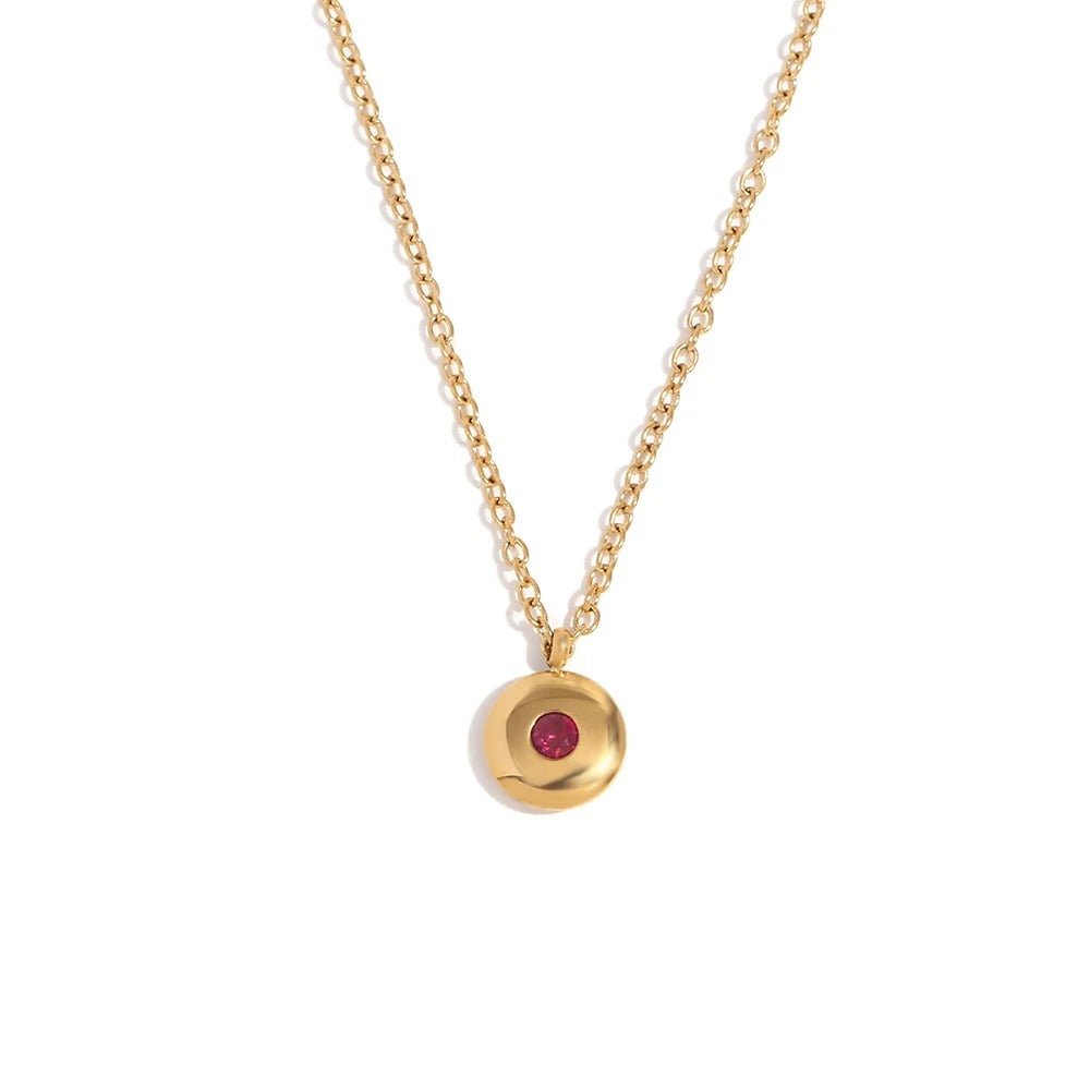 18k Dainty Minimal Birthstone Necklace - Veinci