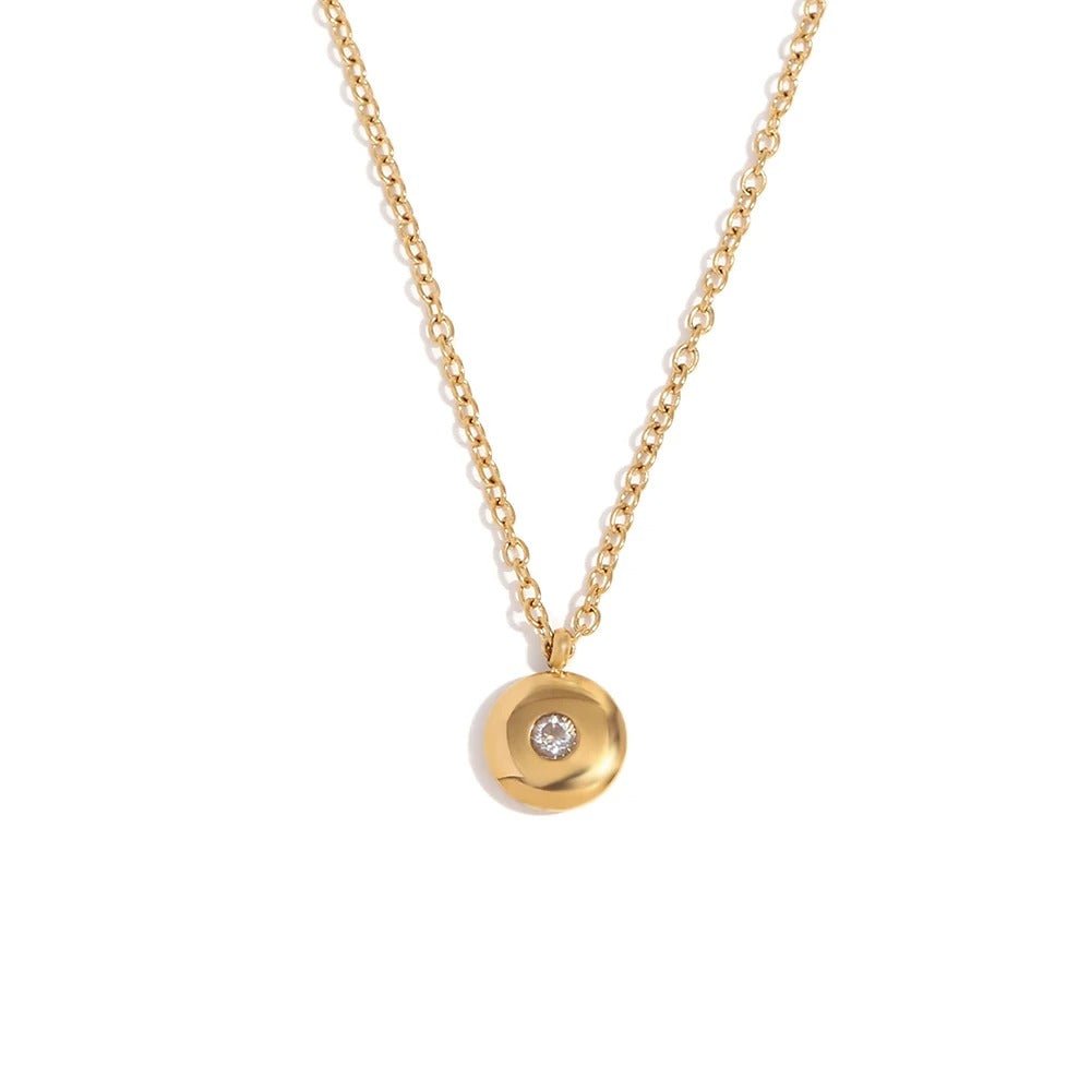 18k Dainty Minimal Birthstone Necklace - Veinci