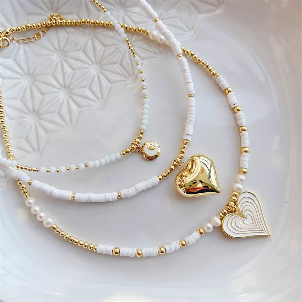18K Gold Boho Heart Choker Necklaces - Veinci