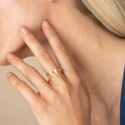 18k Minimal Melting Ring - Veinci