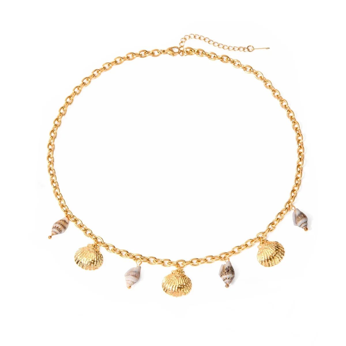 18k Summer Beach Sea Shell Necklace - Veinci