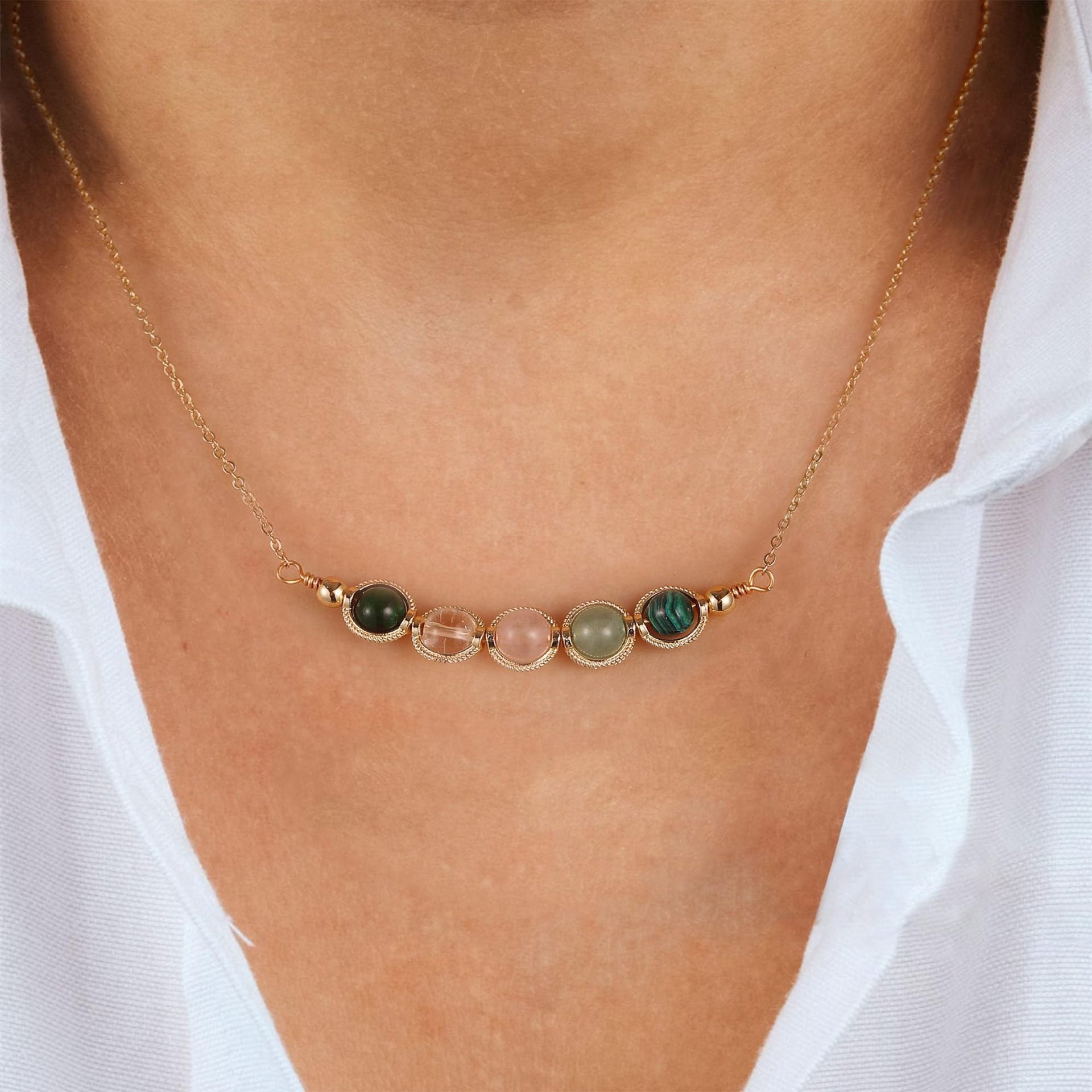 Dainty Handmade Zodiac Stones Necklace