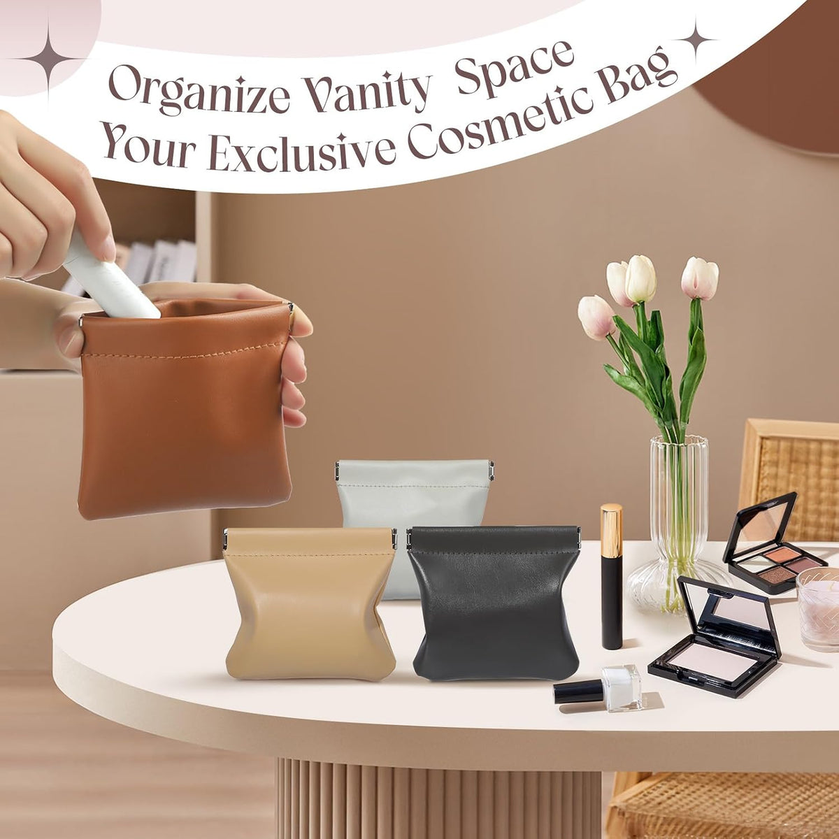 4pc Snap Closure Organize Pouches