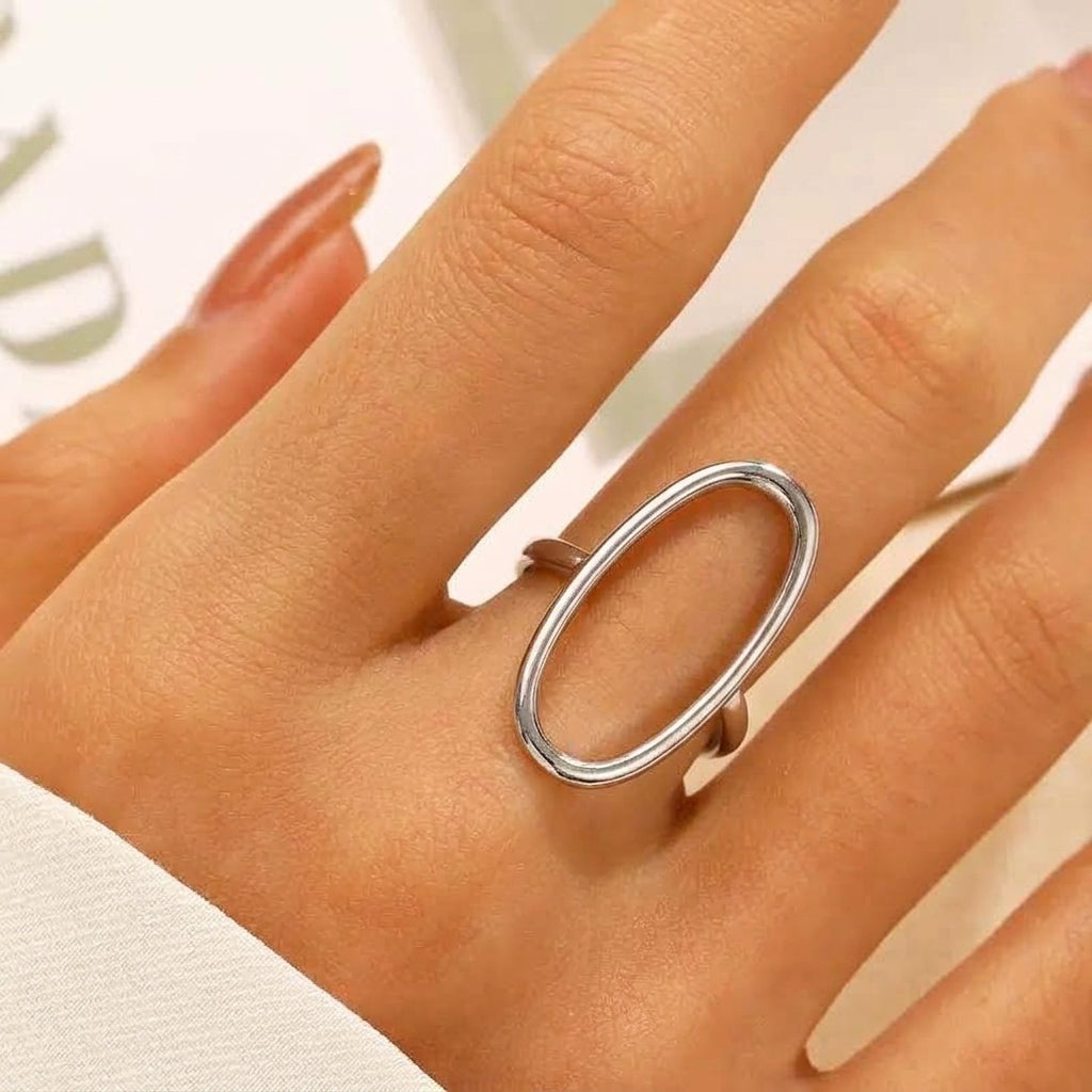 Minimalist Elongated Oval Ring