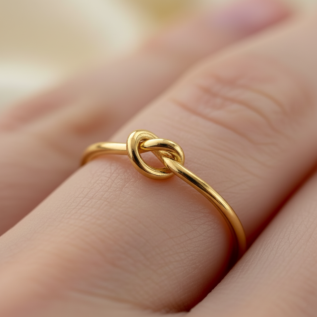 Dainty Heart Knot Bond Ring