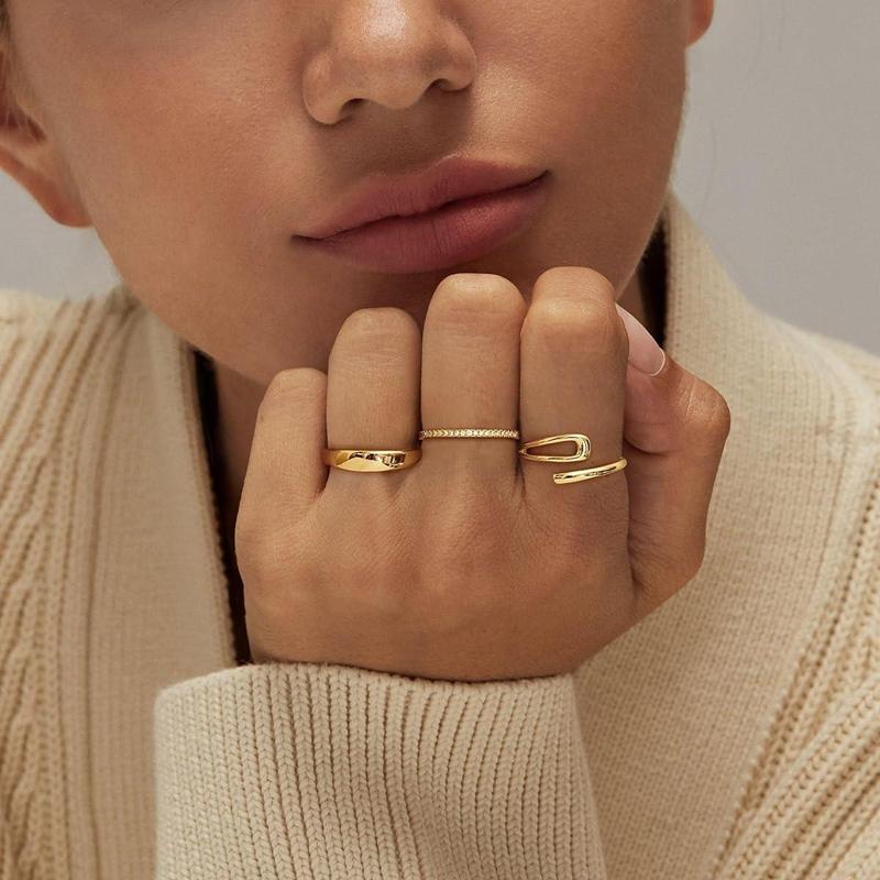 14k 3pc Minimal Ring Stack