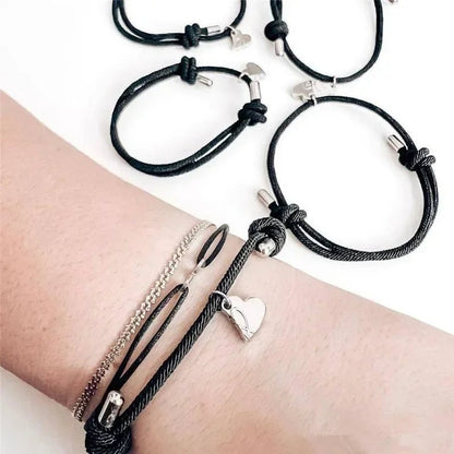 4pc Magnetic Heart Rope Bracelets - Veinci