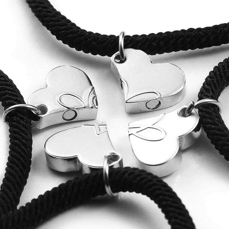 4pc Magnetic Heart Rope Bracelets - Veinci