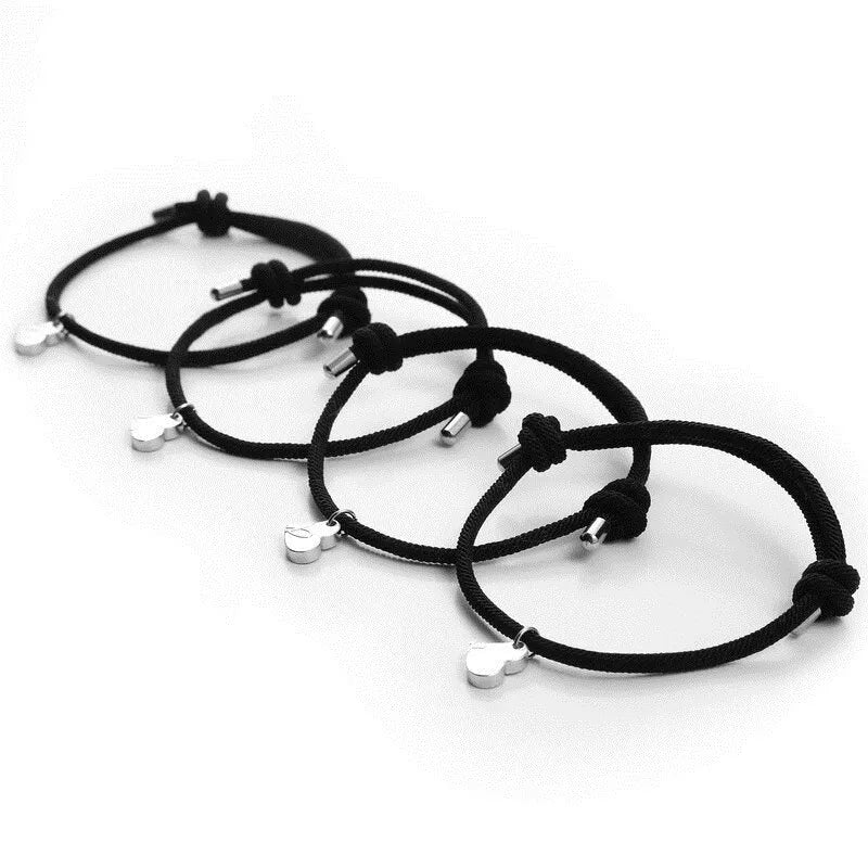 4pc Magnetic Heart Rope Bracelets - Veinci