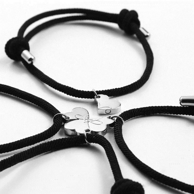 4pc Magnetic Heart Rope Bracelets - Veinci