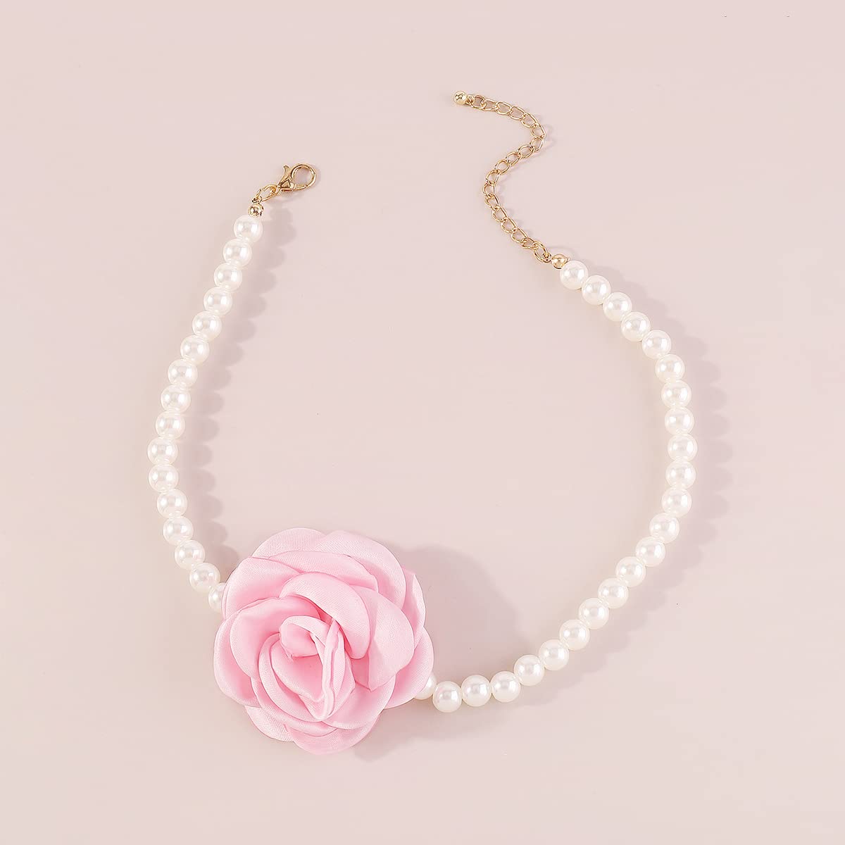 Elegant Pearl Floral Choker Necklace