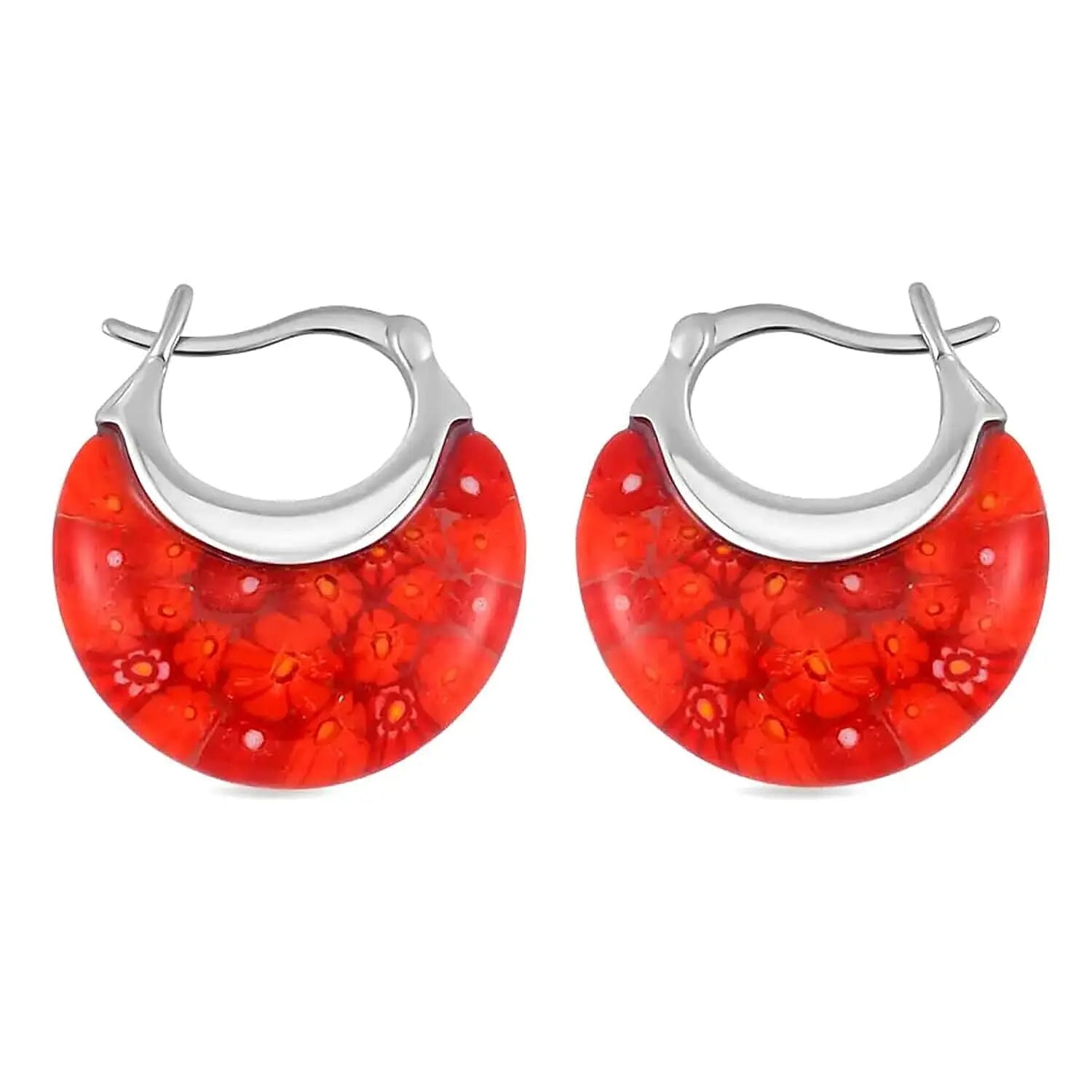 Murano Inspired Crescent Moon Earrings