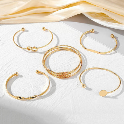 5pcs Twist Bangle Bracelet Stack - Veinci