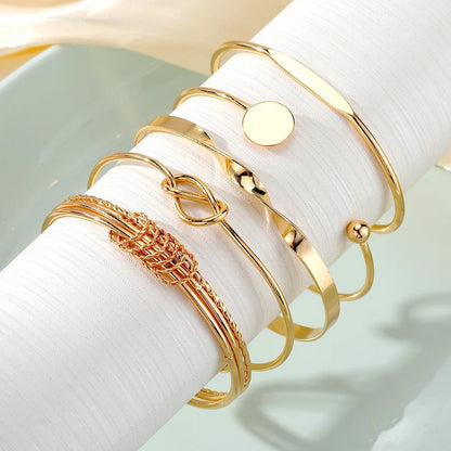 5pcs Twist Bangle Bracelet Stack - Veinci