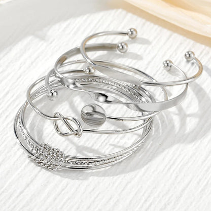 5pcs Twist Bangle Bracelet Stack - Veinci