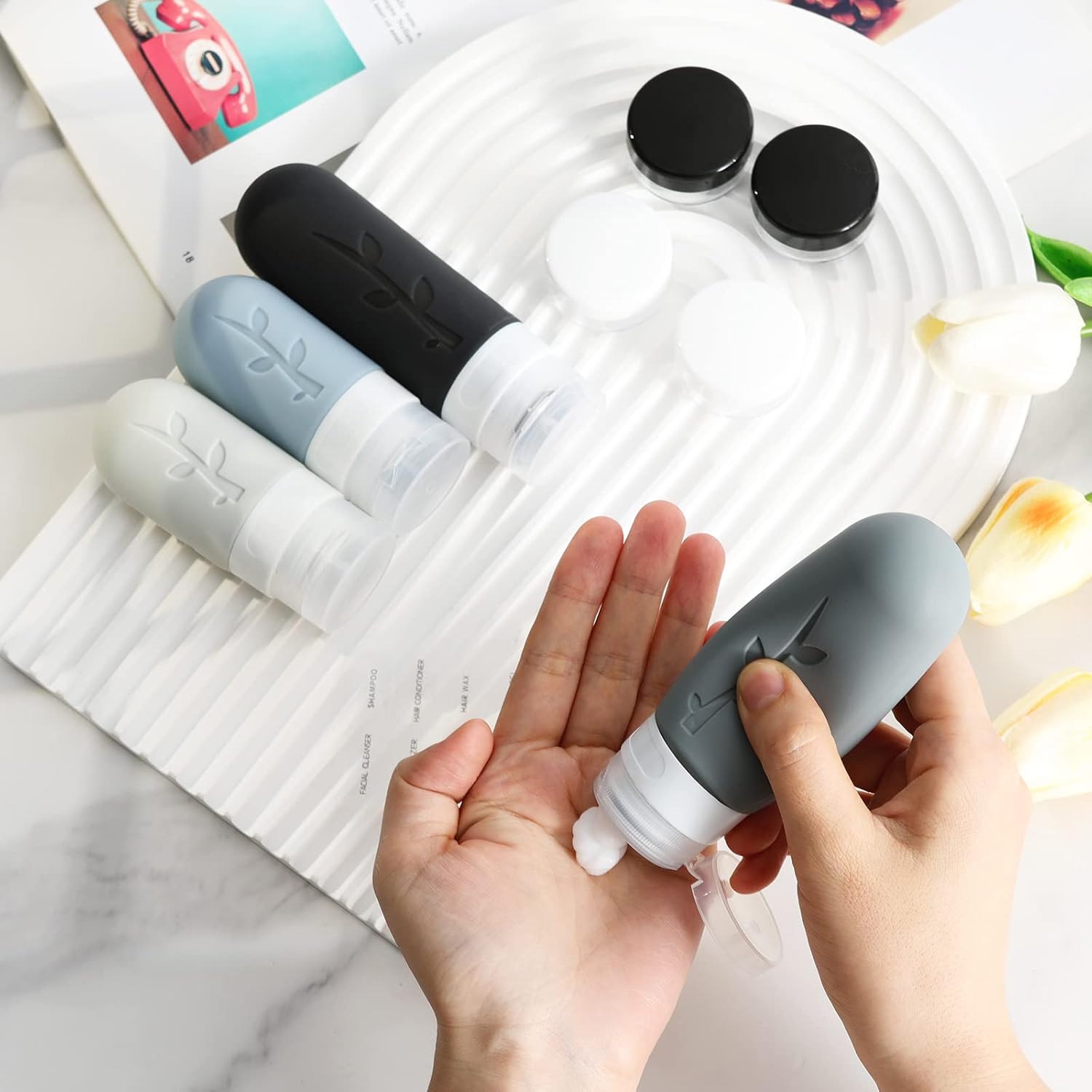 18pc TSA Toiletry Travel Bottles