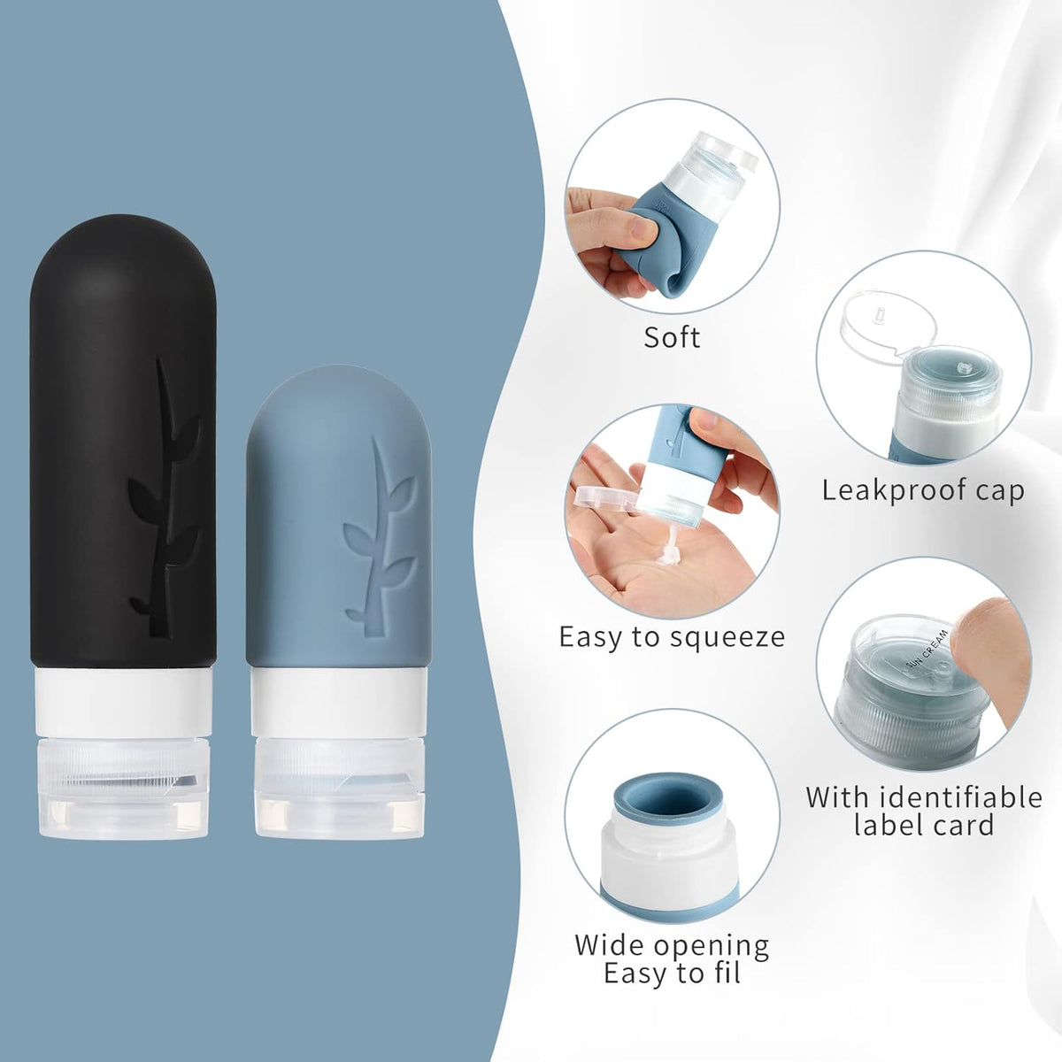 18pc TSA Toiletry Travel Bottles
