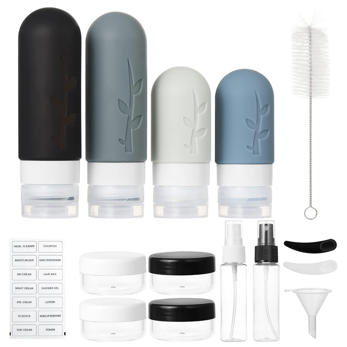 18pc TSA Toiletry Travel Bottles