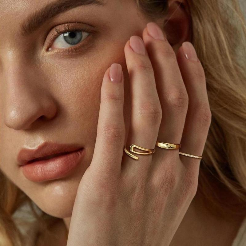 14k 3pc Minimal Ring Stack