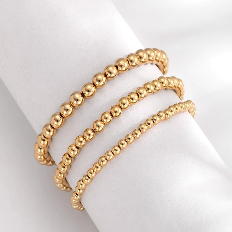 7pcs Gold Beaded Bracelet Stack - Veinci