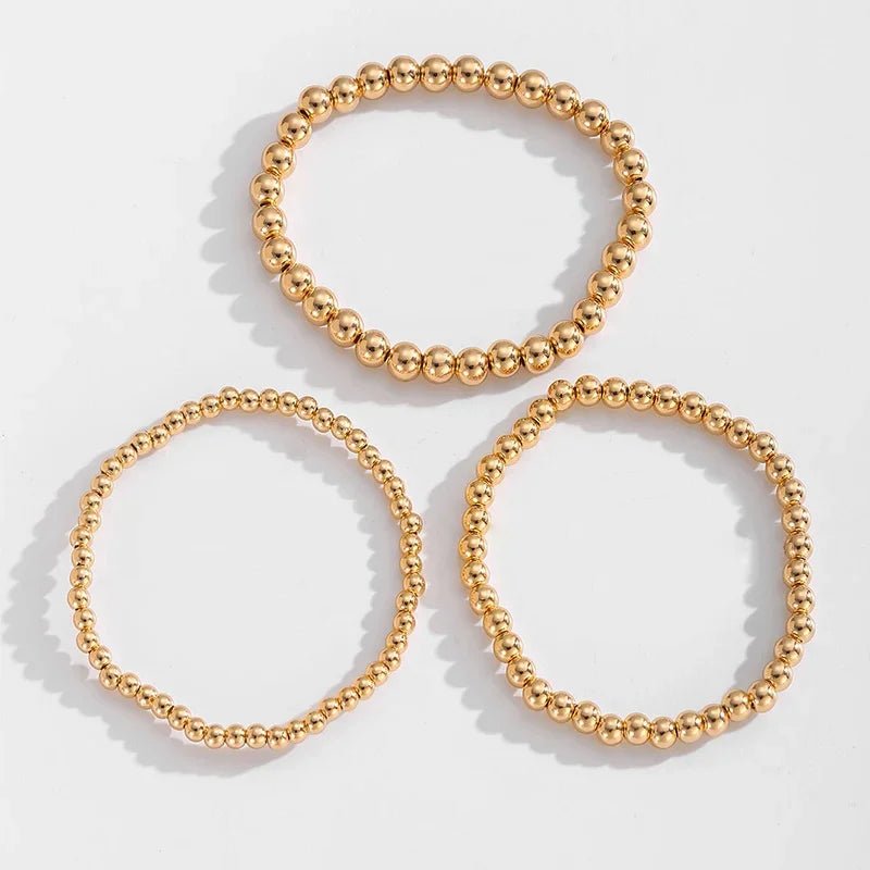 7pcs Gold Beaded Bracelet Stack - Veinci