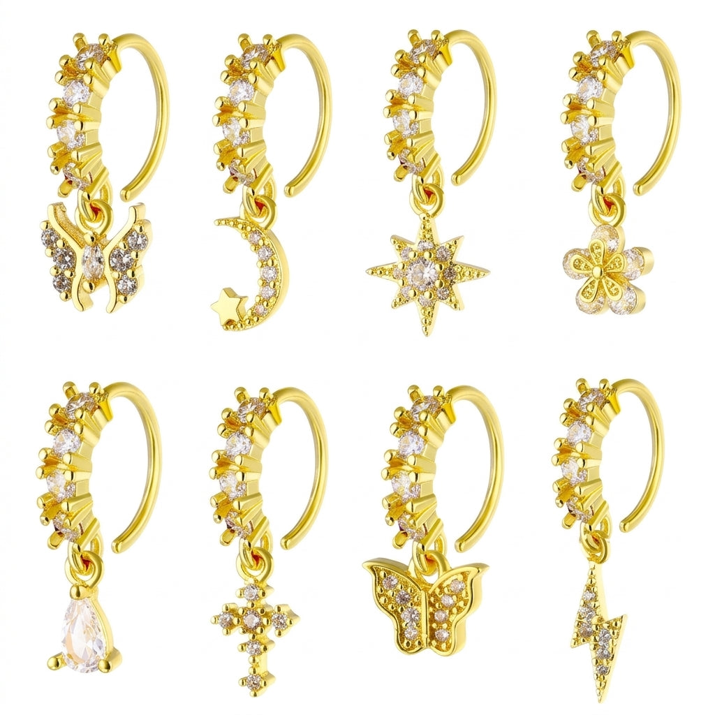 8/10/20pc Dainty Charm Nose Ring Set