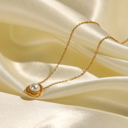 Dainty Gold Dripping Pearl Necklace