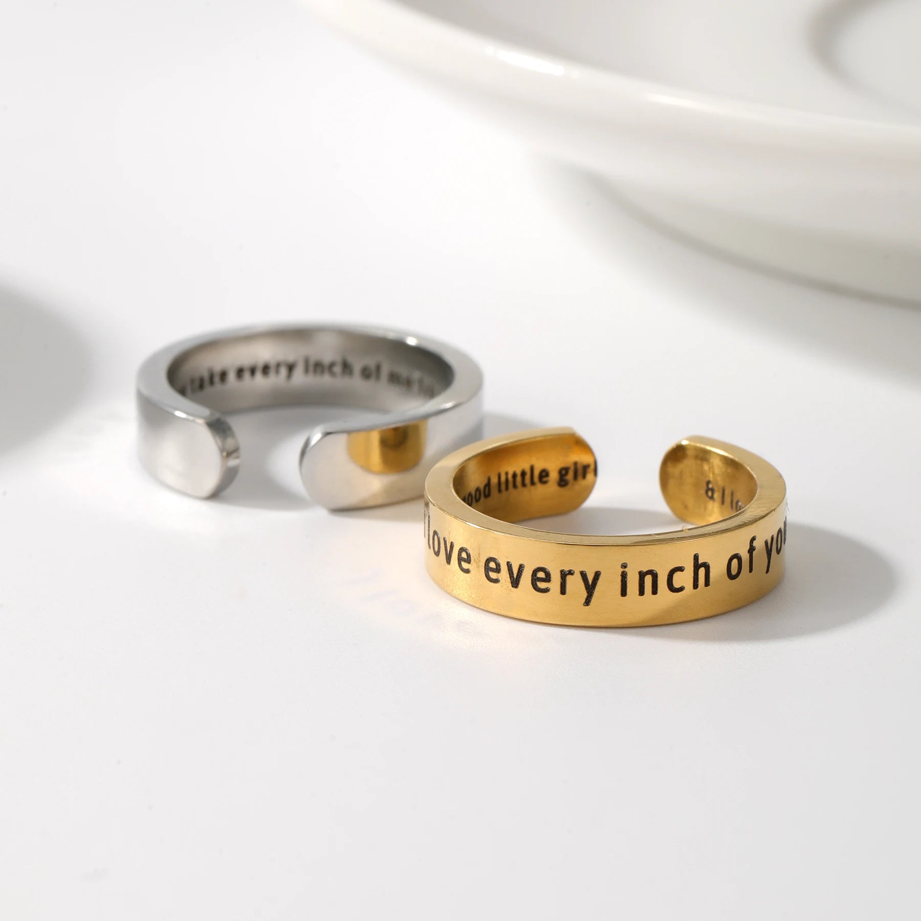 Adjustable Personalized Message Love Rings