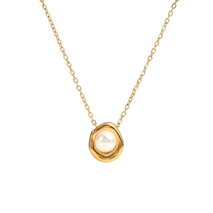 Dainty Gold Dripping Pearl Necklace