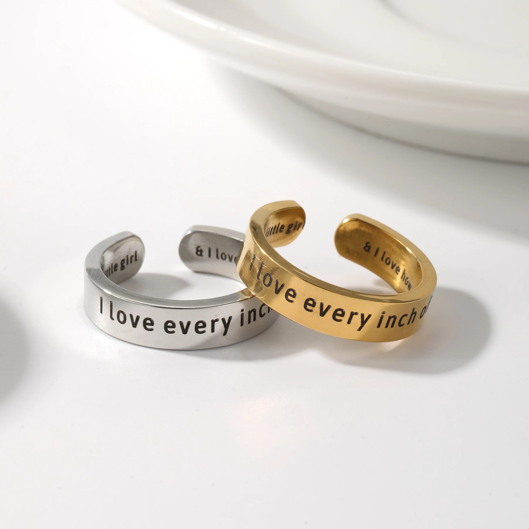 Adjustable Personalized Message Love Rings