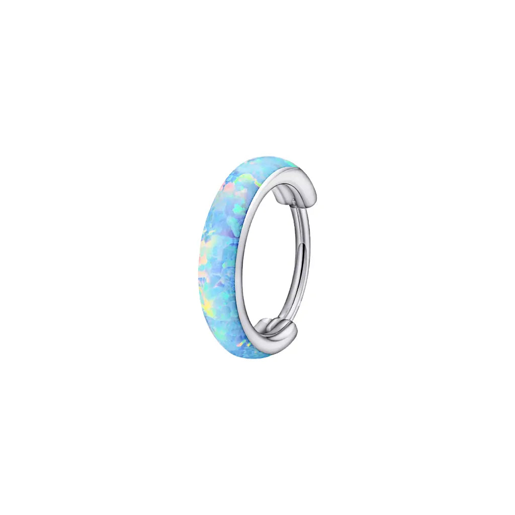 Chunky Opal Hinged Nose Hoop
