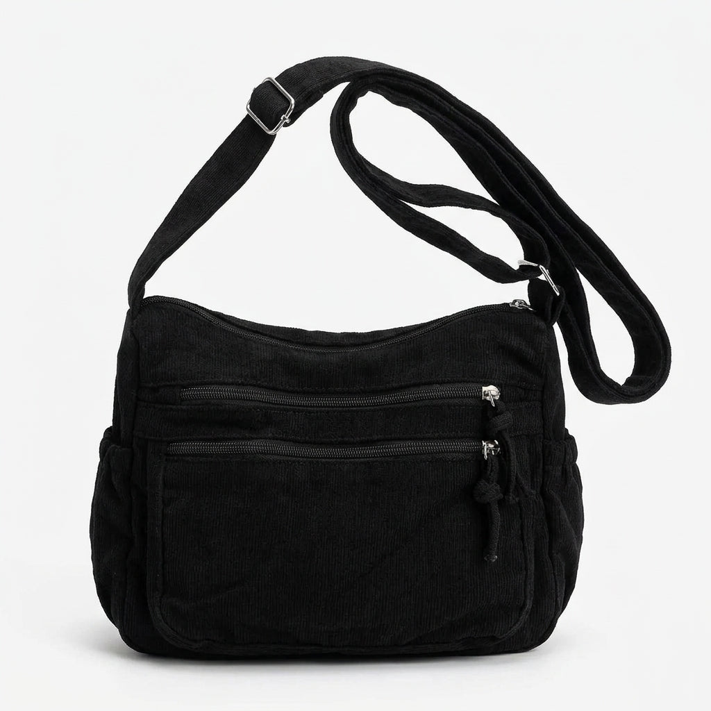 Multi-Pocket Canvas Crossbody Bag
