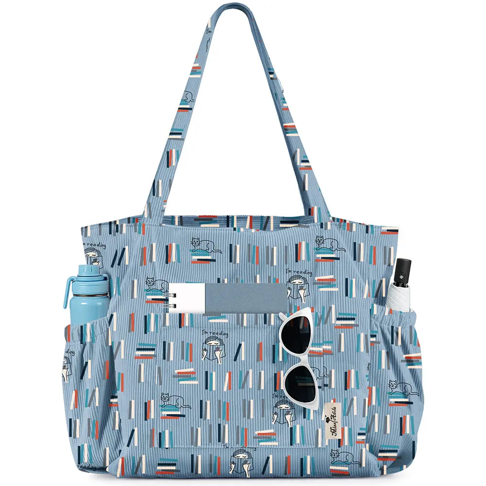 Casual Patterned Zipper Tote Bag