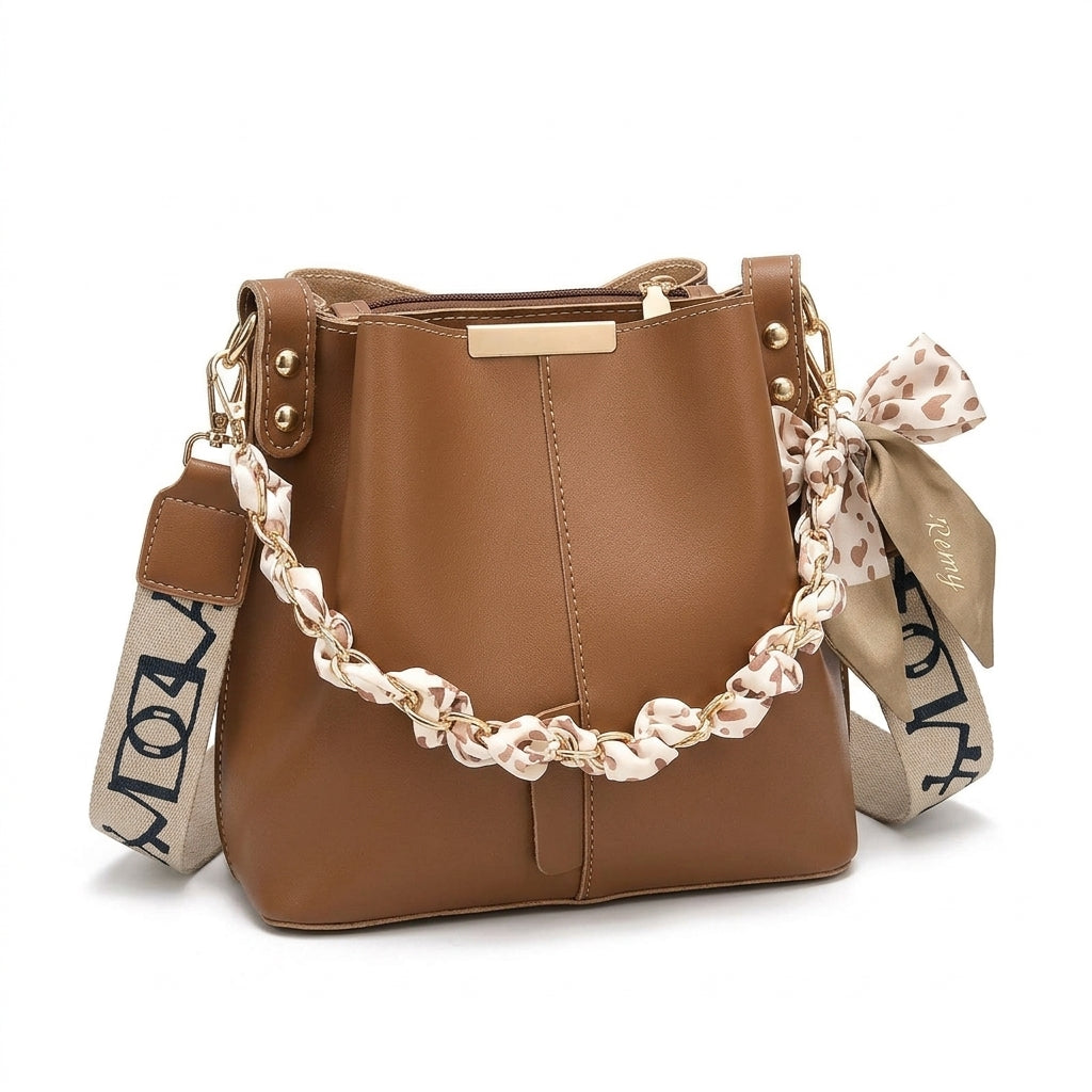 Fashionable Chain Bucket Crossbody Bag