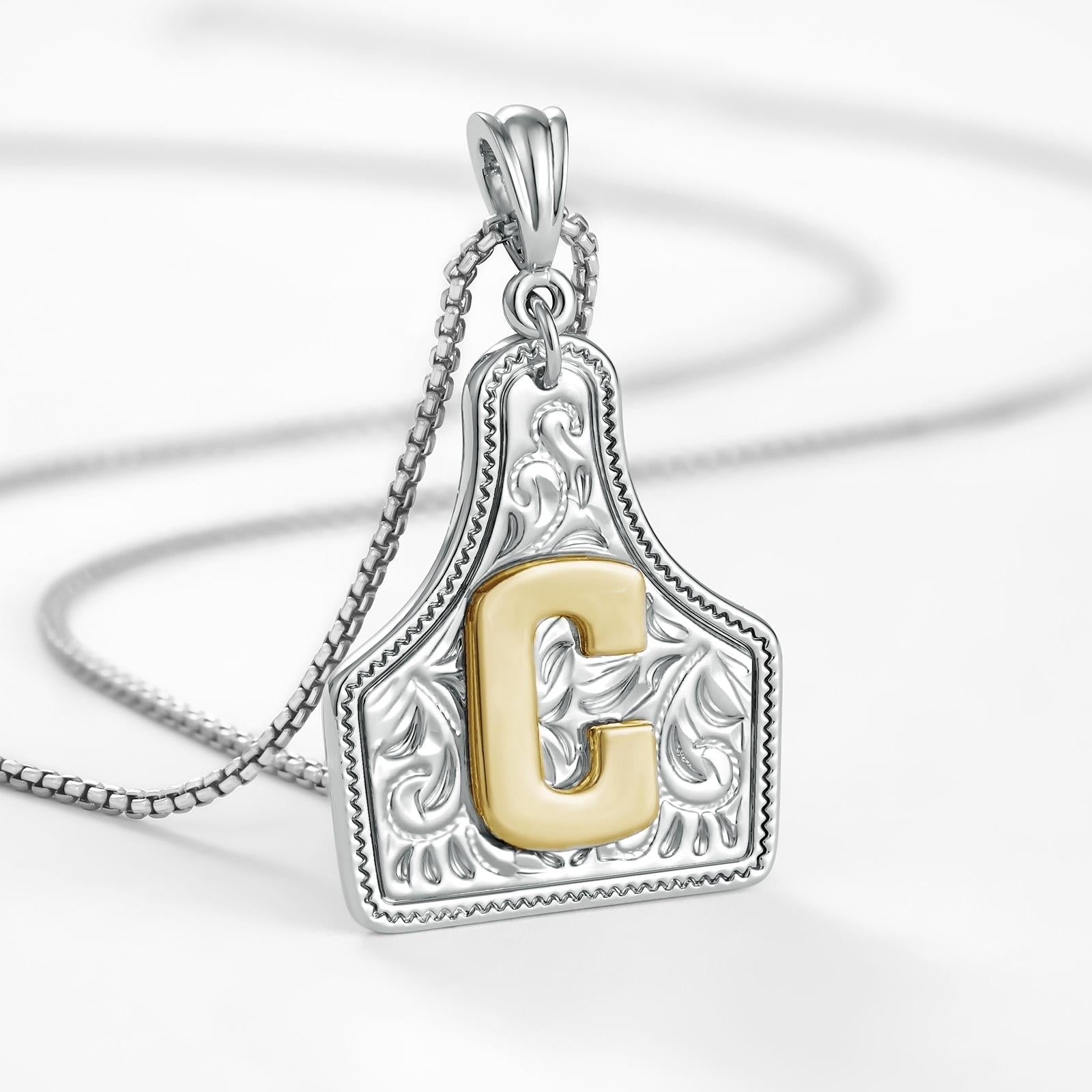 14k Elegant Cowgirl Initial Necklace