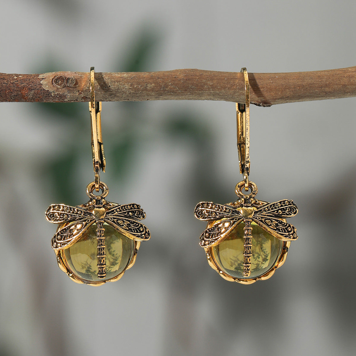 Dainty Dragonfly Crystal Earrings