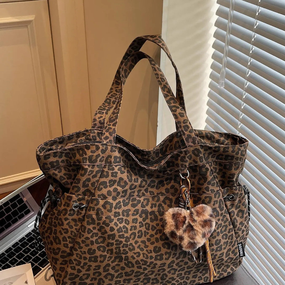 Leopard Pattern With Pendant Tote Bag