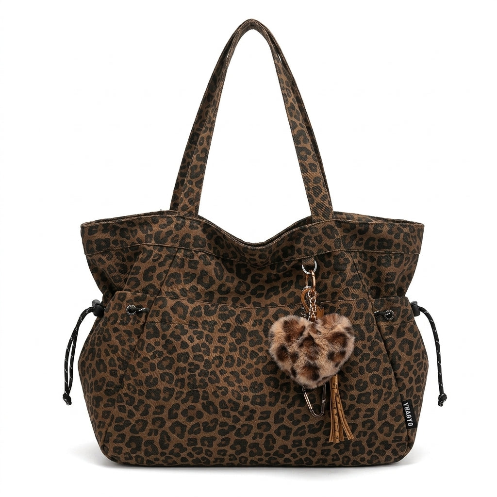 Leopard Pattern With Pendant Tote Bag