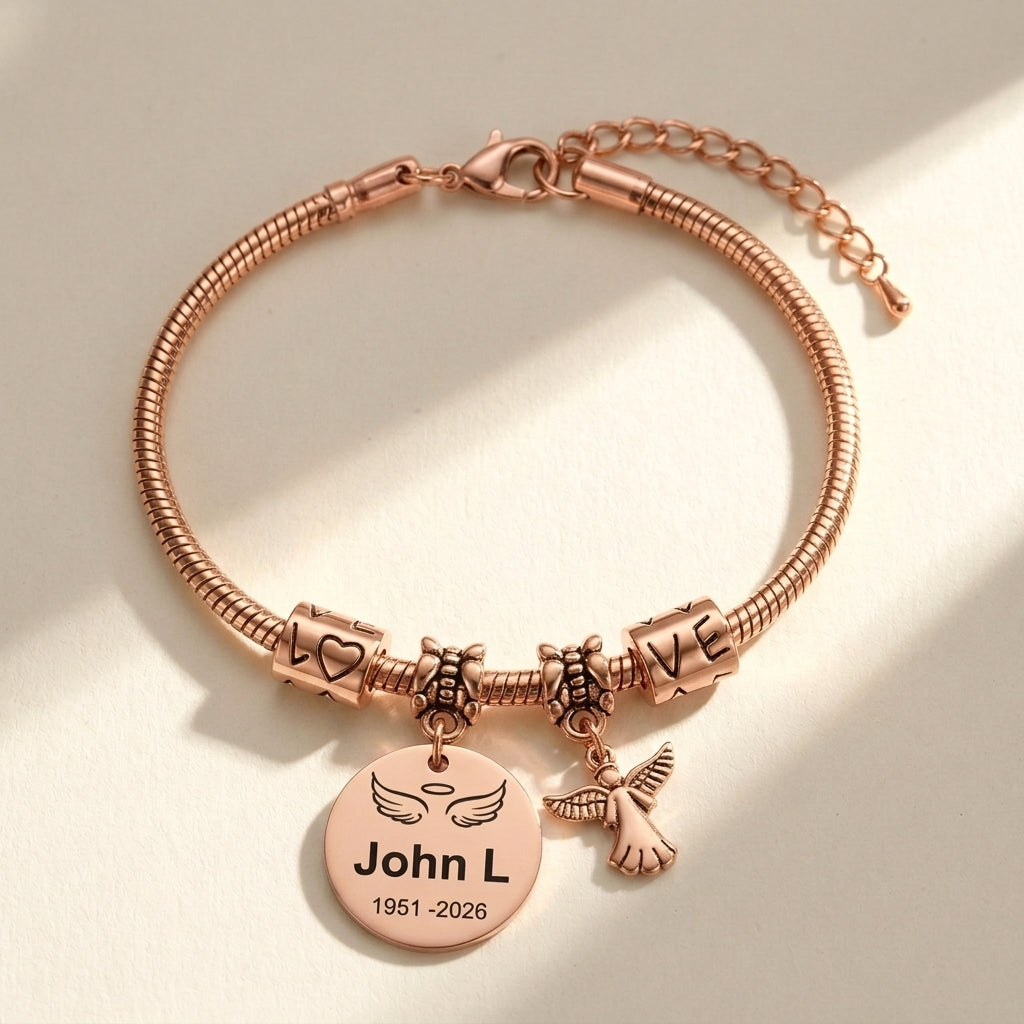 Elegant Personalized Memorial Charm Bracelet