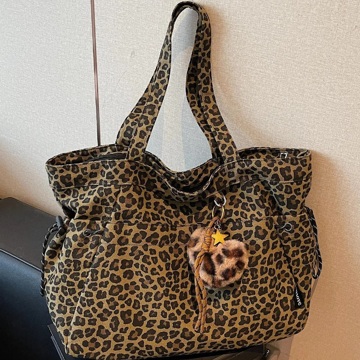 Leopard Pattern With Pendant Tote Bag