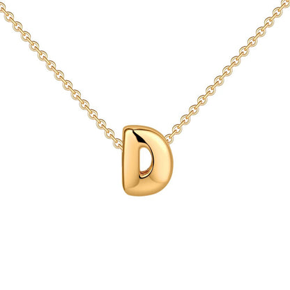 Dainty Bubble Letter Initial Necklace