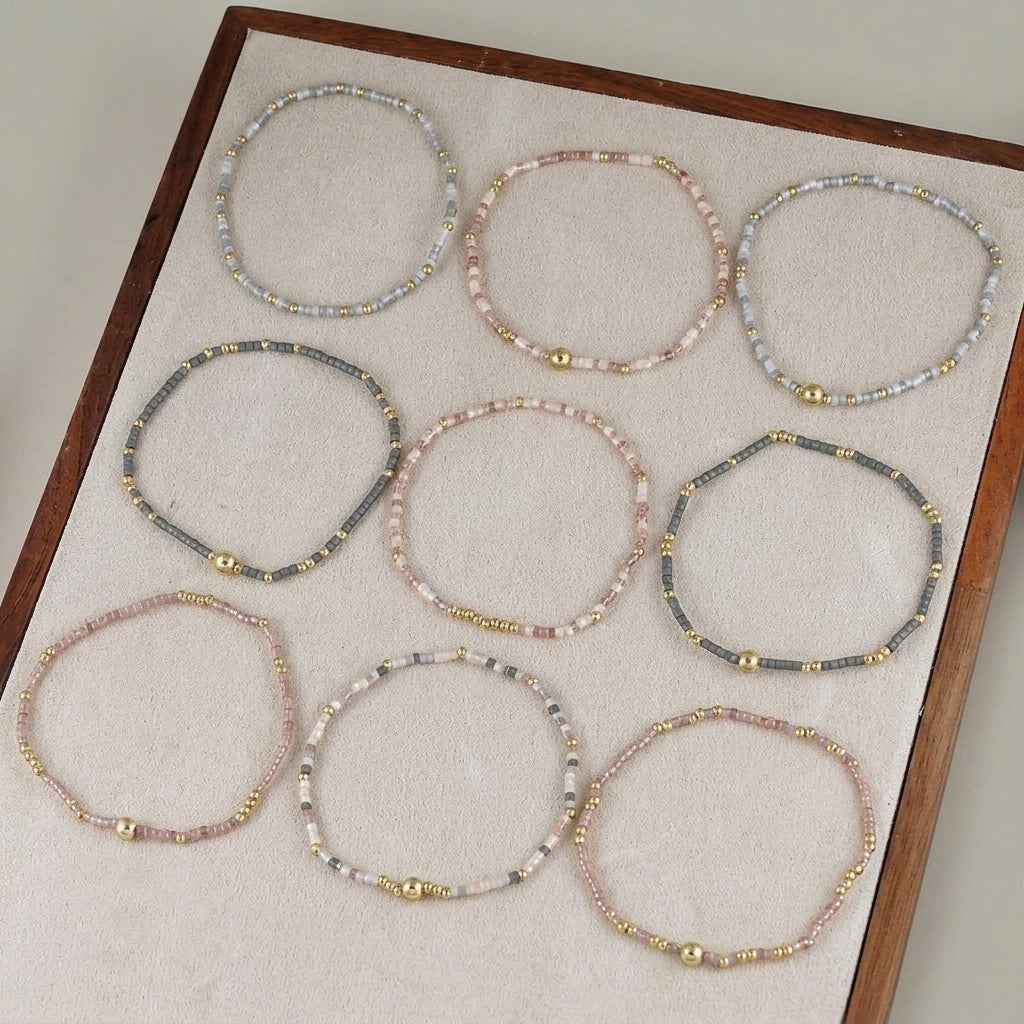 9pc Boho Beaded Bracelet Set
