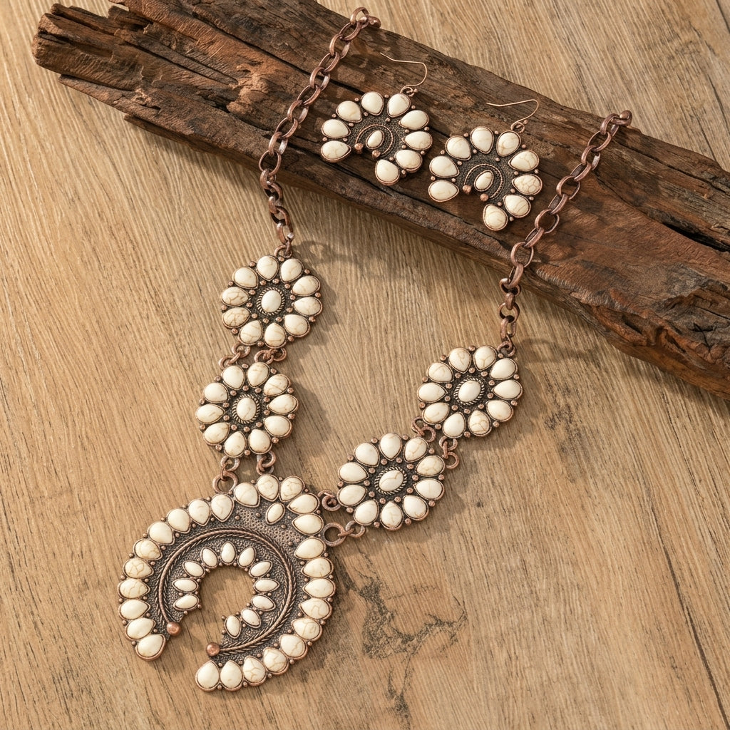 Classic Boho Necklace and Earrings Set