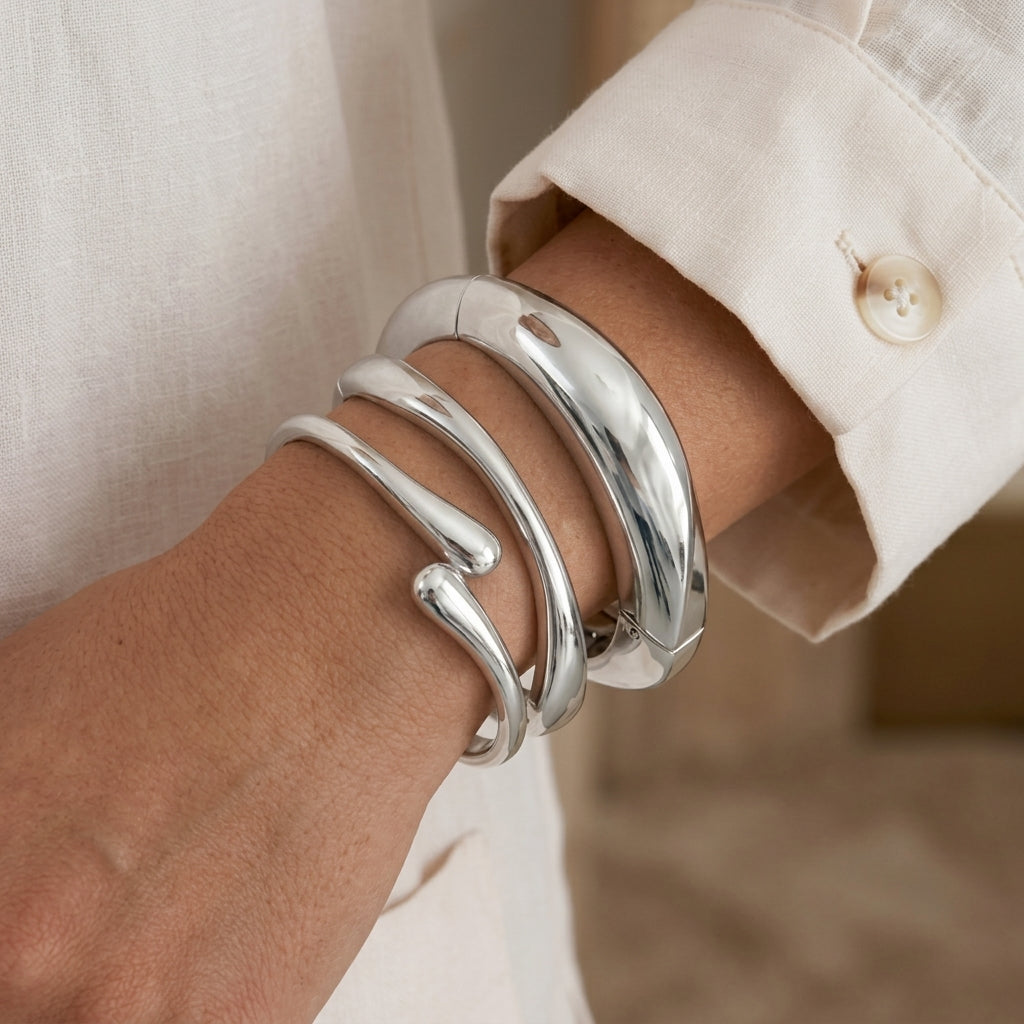 3pc Adjustable Hinge Bangle Stack